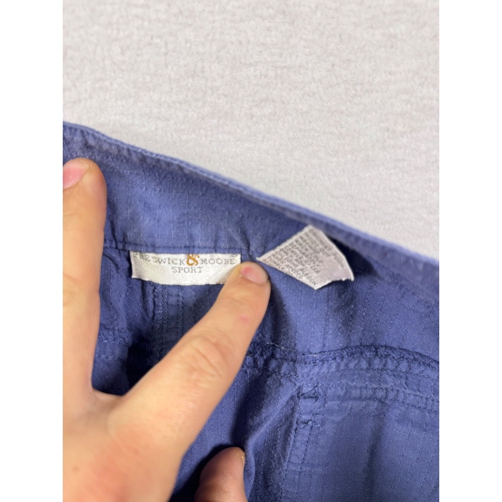Sport Collection Women's Blue Herringbone Capris Size 10 Roll Tab Hem - Picture 4 of 9